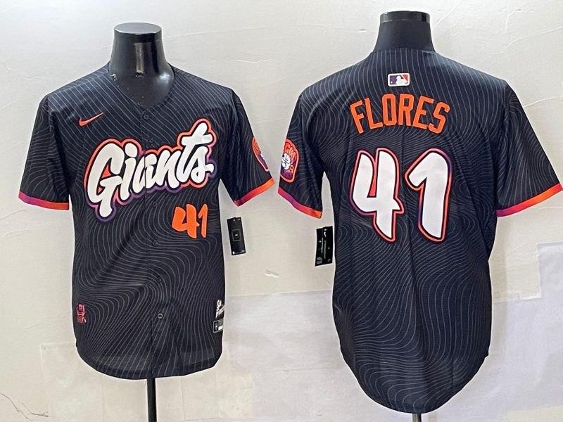 Men's San Francisco Giants Wilmer Flores #41 Black 2025 City Connect Limited Jersey